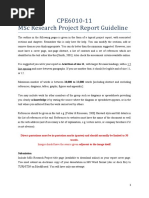 MSC Research Project Dissertation Guideline 2019-20