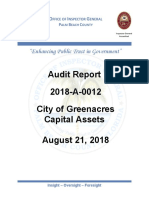 Audit Report 2018-A-0012 City of Greenacres Capital Assets August 21, 2018
