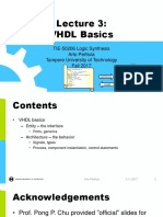 VHDL Basics: TIE-50206 Logic Synthesis Arto Perttula Tampere University of Technology Fall 2017