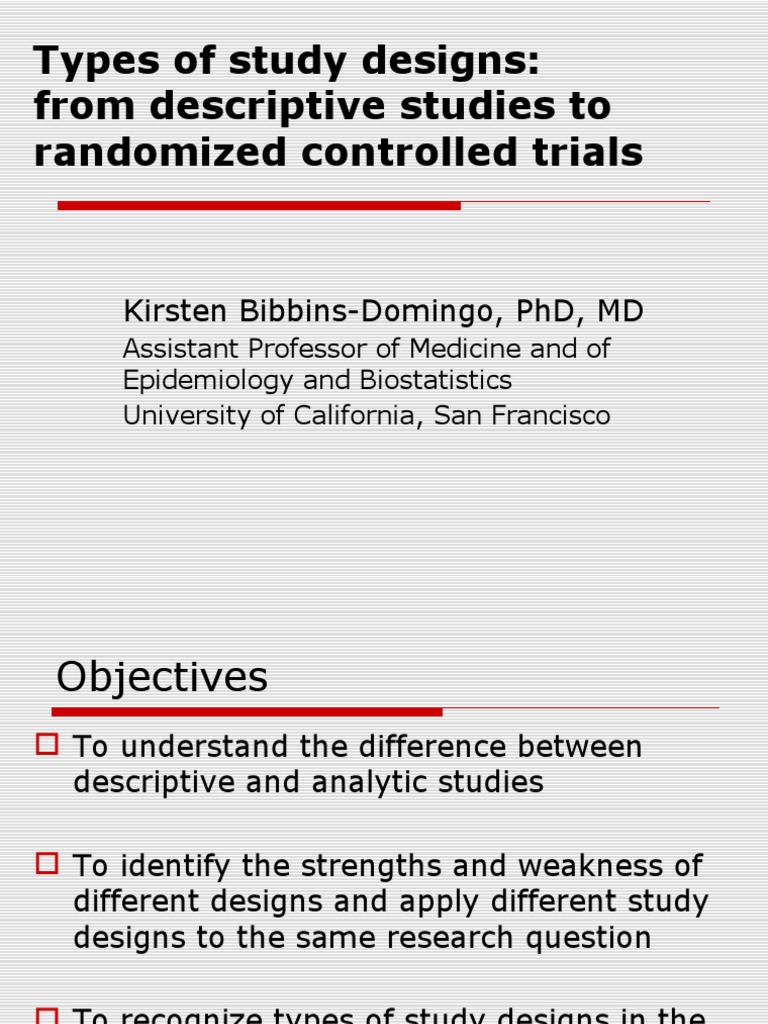 Crosssectional, CaseControl, and Prospective Cohort Studies