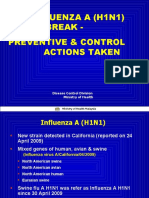 Influenza A (H1N1) Outbreak - Preventive & Control Actions Taken