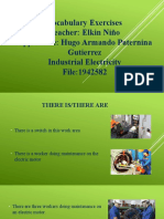 Vocabulary Exercises Teacher: Elkin Niño Apprentice: Hugo Armando Paternina Gutierrez Industrial Electricity File:1942582