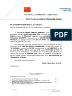 Diresa Carlos Ccanto Solicito Resolución de Termino de Serums