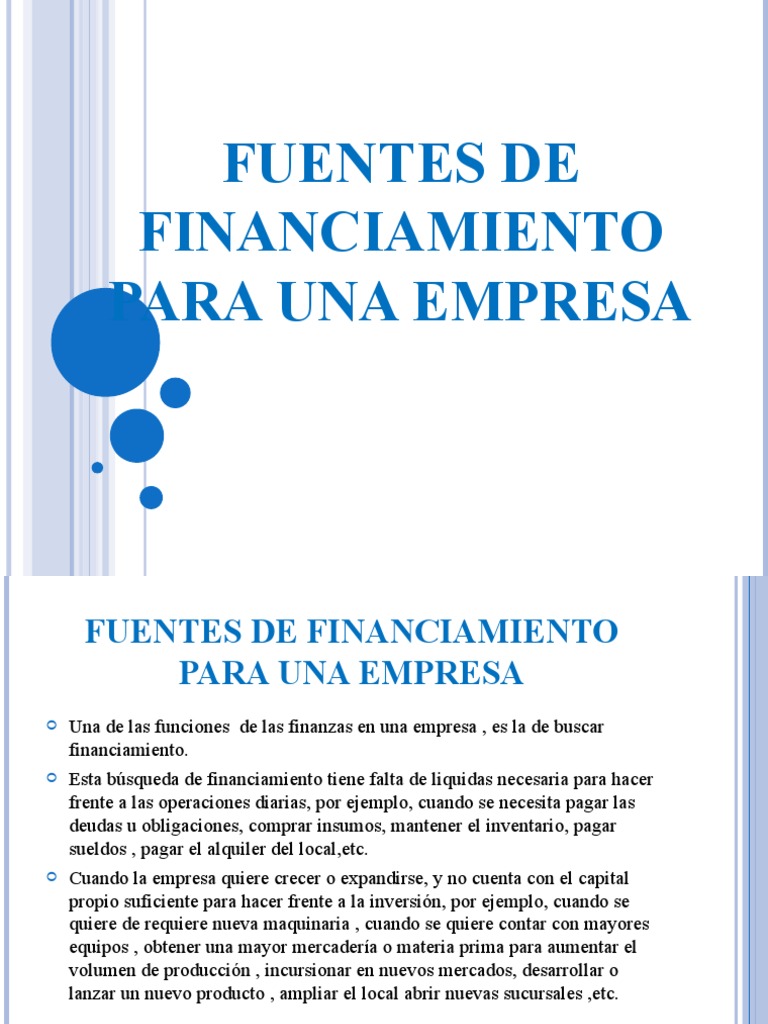 Fuentes de Financiamiento Empresarial | PDF | Bancos | Arrendamiento