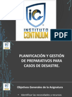 PLANIFICACIÓN Y GESTIÓN DE PREPARATIVOS PARA CASOS DE DESASTRE. Clase 1