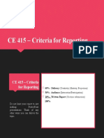 CE 415 - Criteria For Reporting