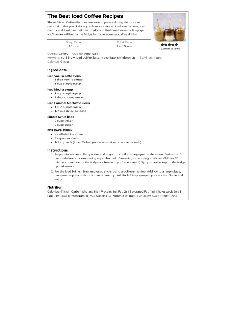 The Best Iced Coffee Recipes - Print | PDF