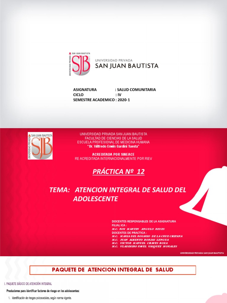 Practica 12 Atencion Integral de Salud Del Adolescente | PDF ...