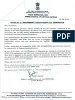COC Examination Notice 27th March 2020