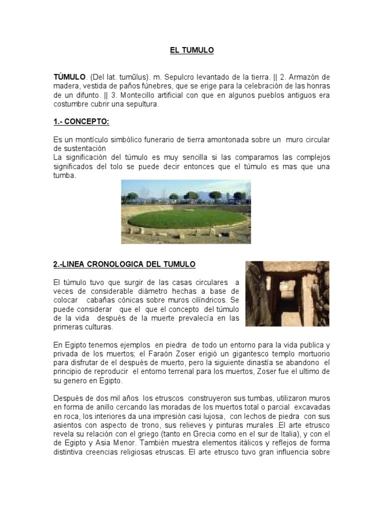 Historia y Evolución del Túmulo | PDF | Funeral | Arqueología