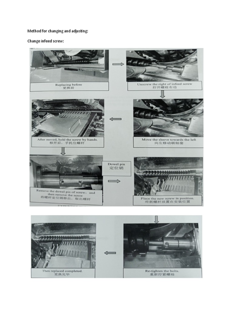 Machine Size Change Adjustment Guide | PDF
