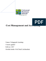 Cost Management Anudeep Velagapudi PGDM6 1967