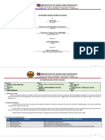 Institute of Science and Technology: Outcomes-Based Course Syllabus