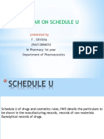 Seminar On Schedule U: Presented by