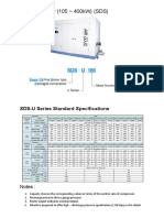 Oil Free Screw (105 400kW) (SDS) : SDS-U Series Standard Specifications