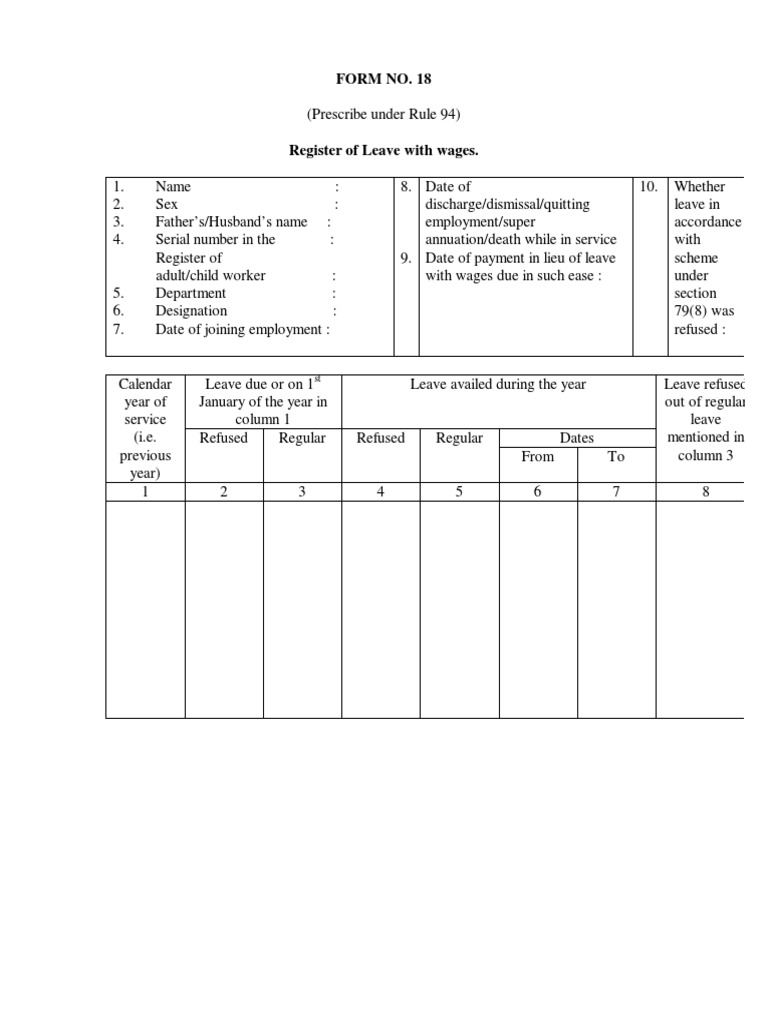 Form 18 PDF | PDF | Employee Relations | Social Institutions