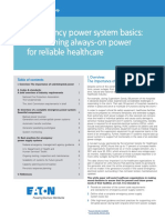 Eaton - White Paper - Maintaining Always-On Power For Reliable Healthcare PDF