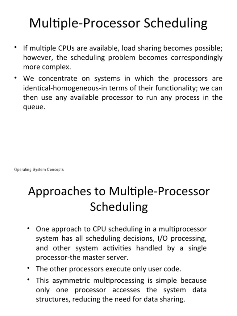 Multiple-Processor Scheduling Guide | PDF | Scheduling (Computing ...