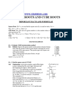 Important square and cube root formulae and examples