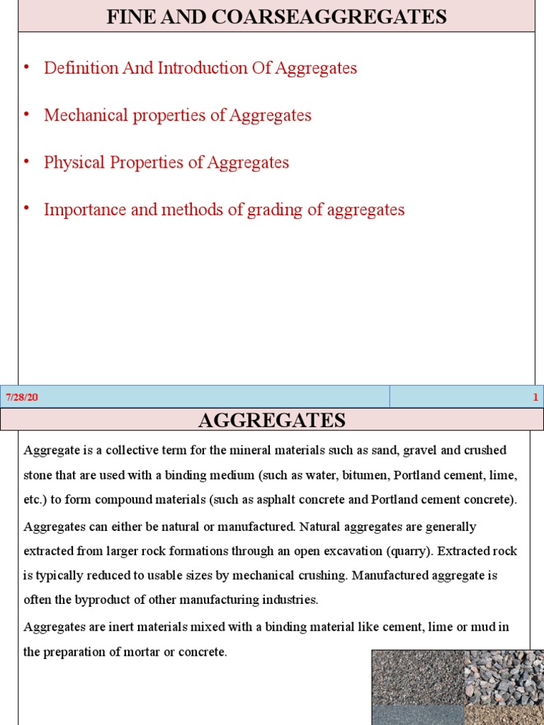 04 Lecture Aggregates Pdf Sand Construction Aggregate