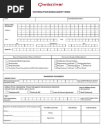 Distributor Enrolment Form: Copy of PAN CARD To Be Attached (Mandatory For All Organisations)