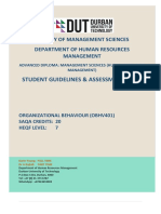 Student Guidelines & Assessments 2020: Faculty of Management Sciences Department of Human Resources Management