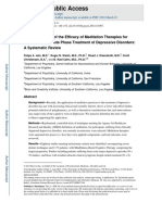 Critical Analysis of The Efficacy of Meditation Therapies For Acute and Subacute Phase Treatment of Depressive Disorders A Systematic Review PDF