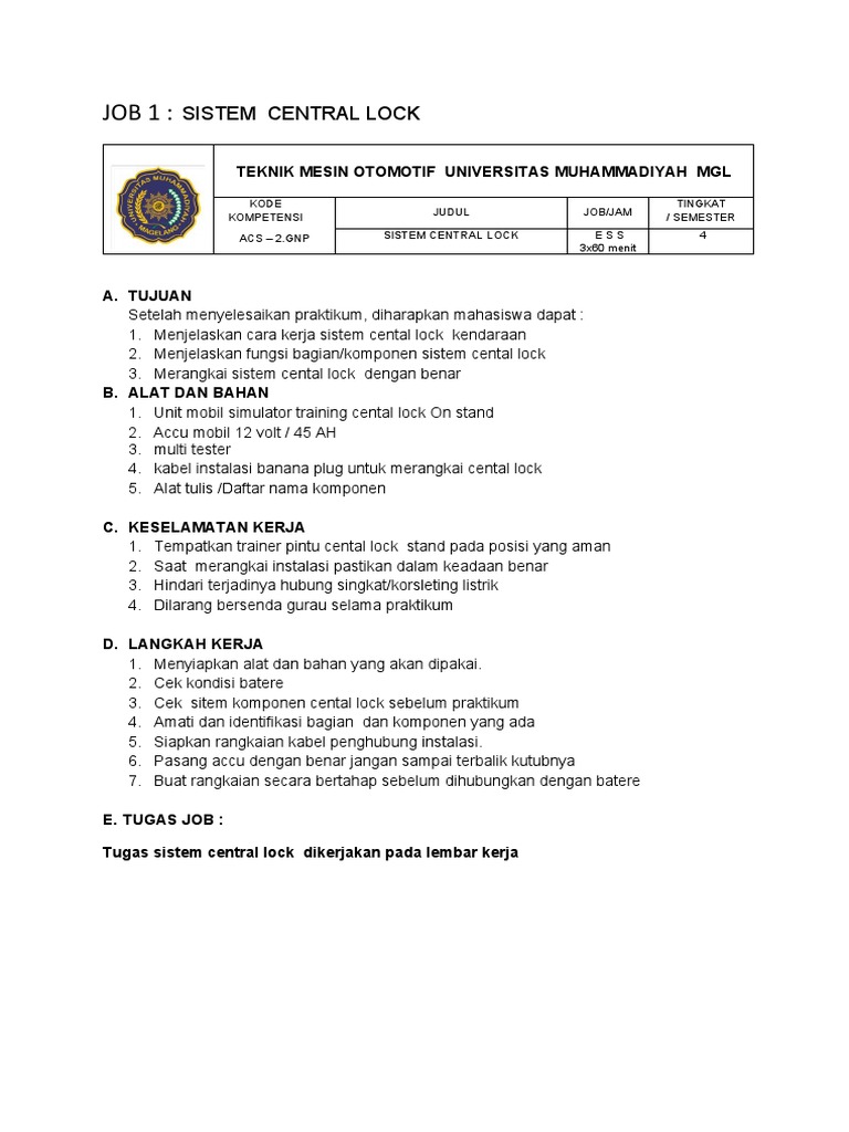 Job Central Lock PDF