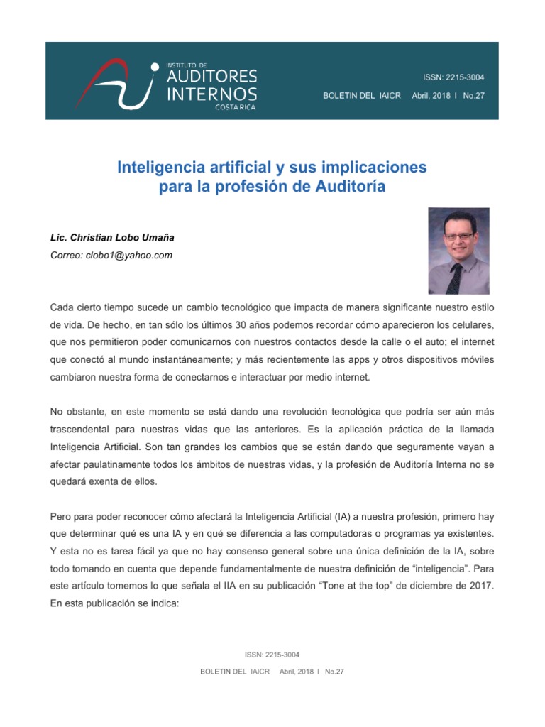 Impacto de la IA en la Auditoría Interna | PDF | Inteligencia ...