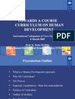 Towards A Course Curriculum On Human Development: International Colloquium of Vice-Chancellors