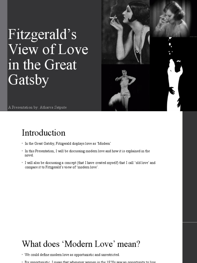 The Modernistic View of Love in The Great Gatsby PDF The Great Gatsby