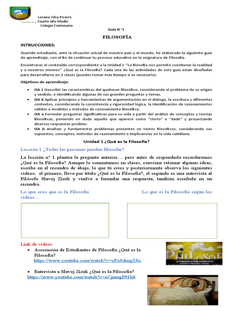 3° Medio Guía #3 Filosofía | PDF | Razón | Conocimiento