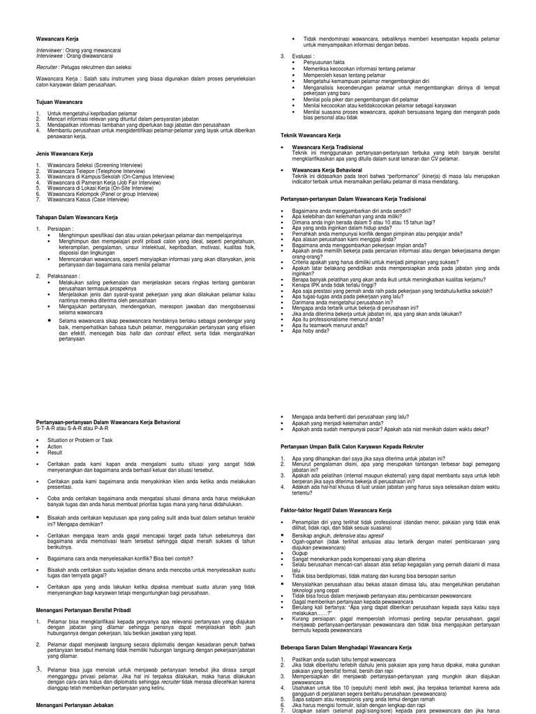 Wawancara Kerja | PDF