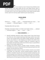 Contoh Surat Perjanjian Sewa-Menyewa Rumah