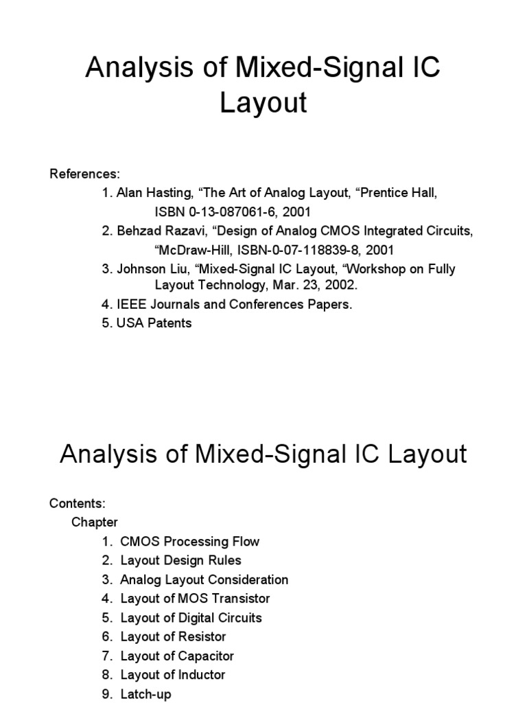 Mixed-Signal IC Layout Analysis | PDF | Mixed Signal Integrated Circuit ...