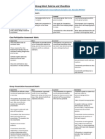Group Work Rubrics and Checklists: Group Participation Assessment Rubric