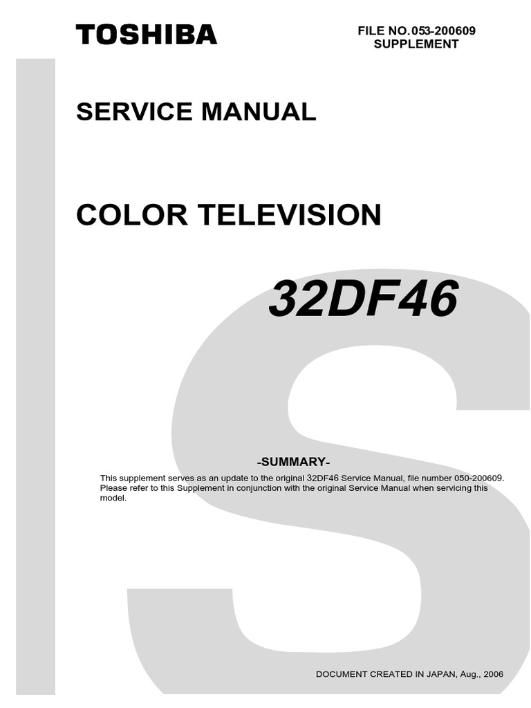 Color Television: Service Manual | PDF | Electromagnetism | Electronics