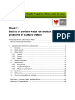 Week 1: Basics of Surface Water Restoration and Problems of Surface Waters