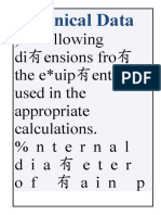 ) He Following Di Ensions Fro The e Uip Ent Are Used in The Appropriate Calculations. %nternal Dia Eter of Ain P