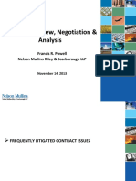 Contract Review, Negotiation & Analysis: Francis R. Powell Nelson Mullins Riley & Scarborough LLP