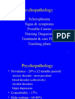 Psychopathology: Schizophrenia Signs & Symptoms Possible Causes Nursing Diagnoses Treatment & Care Plans Teaching Plans