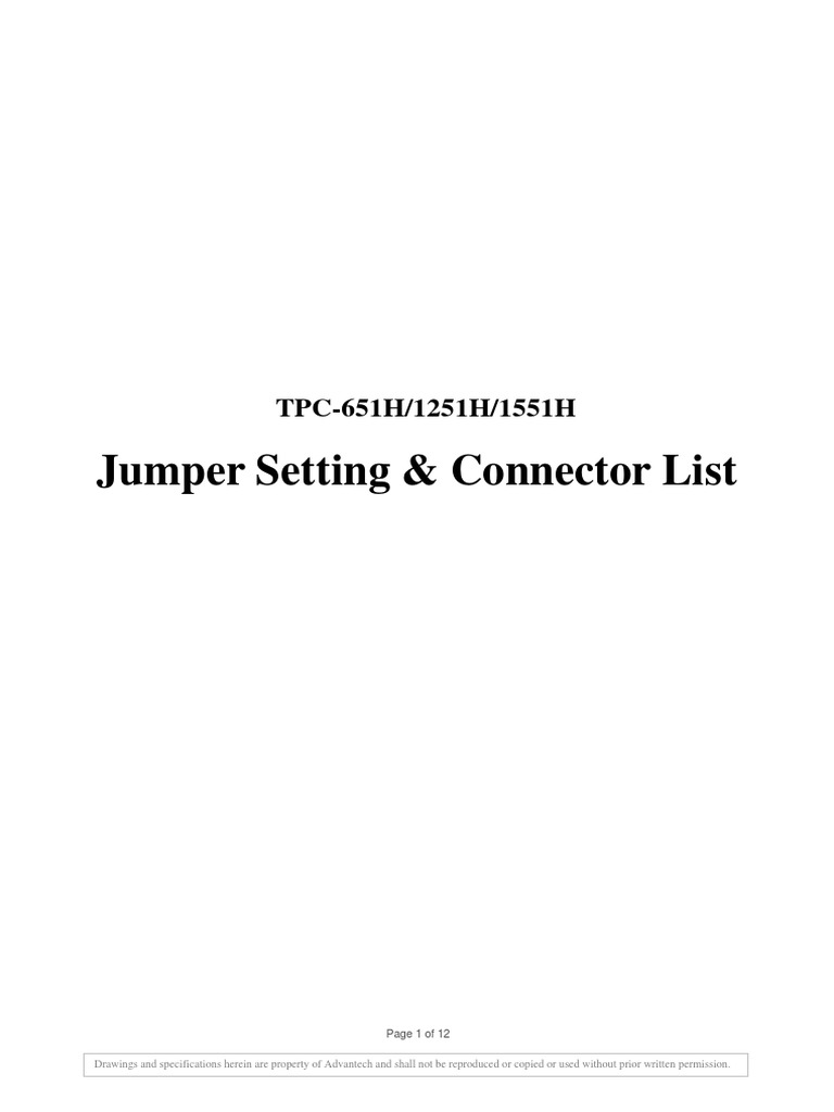Jumper Setting & Connector List v1.1 PDF Digital Electronics