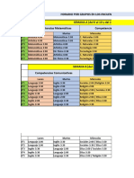 Horario de los encuentros sibcrónicos por grados (del 6 al 31 de julio)