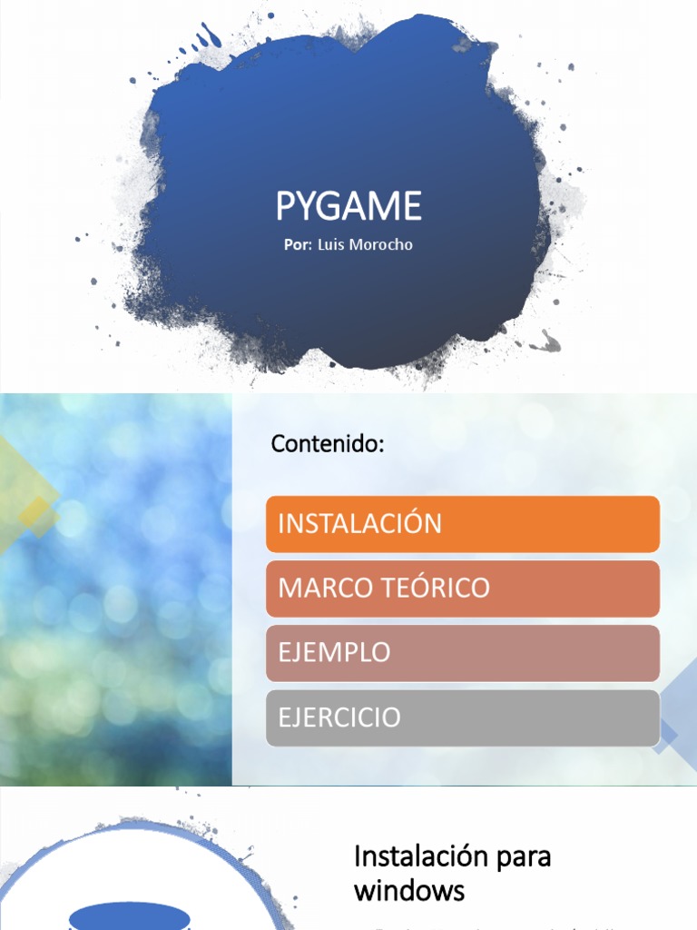 Guía de instalación y uso de Pygame | PDF | Ventana (informática ...