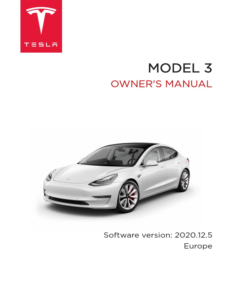 Model 3 Owners Manual Europe en, PDF, Trunk (Car)