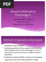 Research Methods in Psychology-II: Semesters: BS 6 /M.SC 2 Credit Hours: 3 (2-1) Prepared By: Dr. Riffat Sadiq