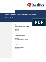 S8. Tarea 8.1 Permutaciones Combianciones y Matrices