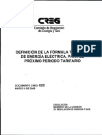 D-020 Definición Fórmula Tarifaria PDF