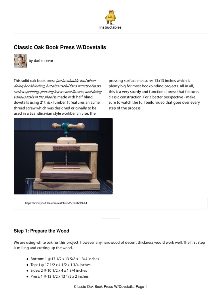 Book Press : 7 Steps (with Pictures) - Instructables