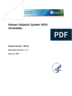 Human Subjects System (HSS) (Grantees)